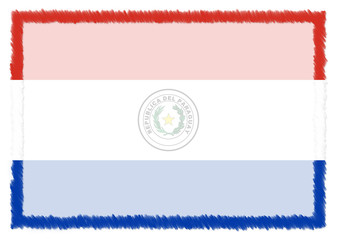 Obraz premium Border made with Paraguay national flag.