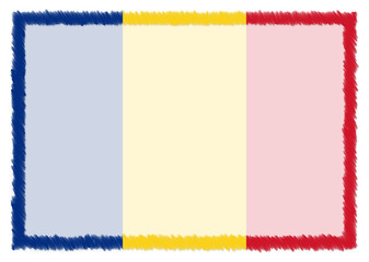 Obraz premium Border made with Romania national flag.