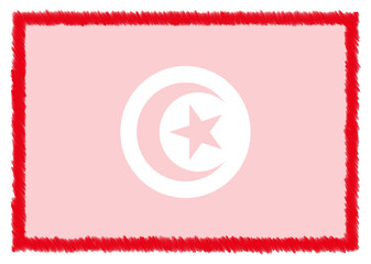 Obraz premium Border made with Tunisia national flag.