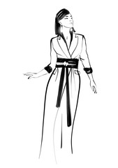fashion illustration woman portrait sketch
