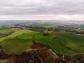 rolling hills next to totnes in the devonshire country side