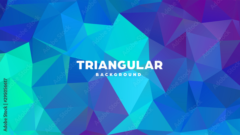 Wall mural triangle polygonal abstract geometric background. colorful gradient design. low poly shape banner. v