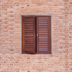 Fototapeta na wymiar window with brick wall texture background