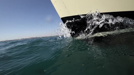Sailboat prow sailing profile view