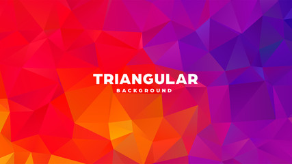 Triangle polygonal abstract geometric background. Colorful gradient design. Low poly shape banner. Vector illustration.