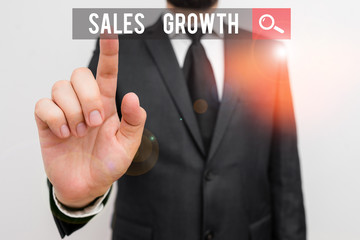 Handwriting text Sales Growth. Conceptual photo ability to increase revenue over a fixed period of...