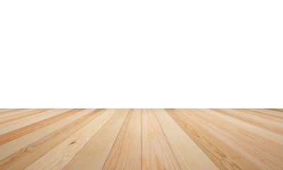 Empty top wooden table isolated on white background. Empty ready for your product display or montage. illustration 3D rendering