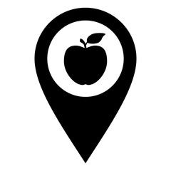 Apfel und Kartenmarkierung