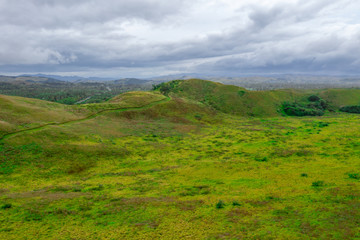 Naklejka premium Aerial view of Coral coast, Sigatoka Sand Dunes National Park Fiji