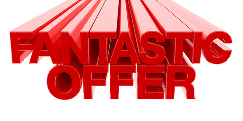 Fantastic offer banner on white background, 3d rendering
