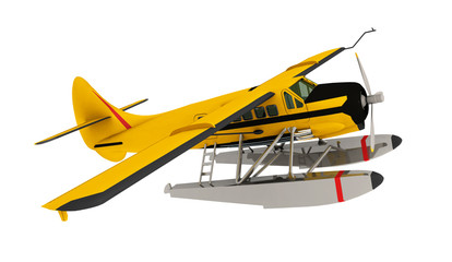 Einmotoriges Wasserflugzeug aus den 1950er Jahren, Freisteller