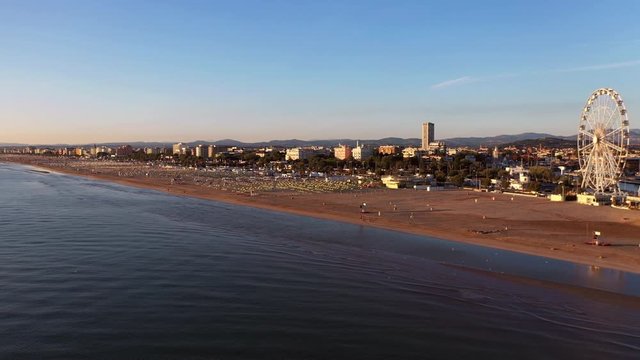The famous resort of Rimini, Italy. Coastline