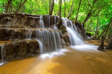 Fototapeta na wymiar Pa Wai Waterfall,Beautiful waterfall in Tropical Rain forest,Tak Province, Thailand