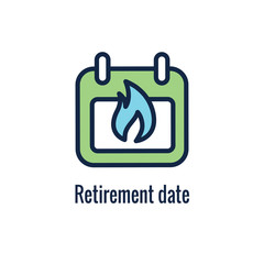 Retirement Savings Icon with retiring & monetary images