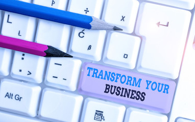 Handwriting text Transform Your Business. Conceptual photo Modify energy on innovation and...