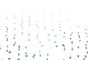 Light Blue, Green vector texture with colored currency signs.