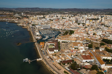 Fototapeta premium Faro aus der Vogelperspektive, Portugal