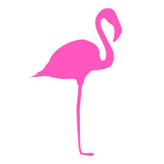 Naklejka premium Pink Flamingo silhouette icon isolated on white background, vector eps 10