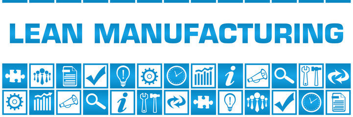 Lean Manufacturing Blue White Box Grid Business Symbols 