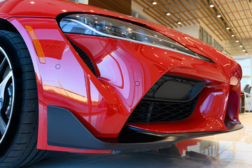red sports  car front bumper