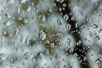  Raindrops on the glass close-up   