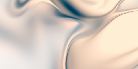 Glamour waves background. Smooth pearl texture. 3D rendering abstraction. Fluid organic shape