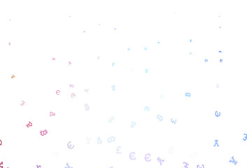 Light Multicolor vector background with financial symbols.