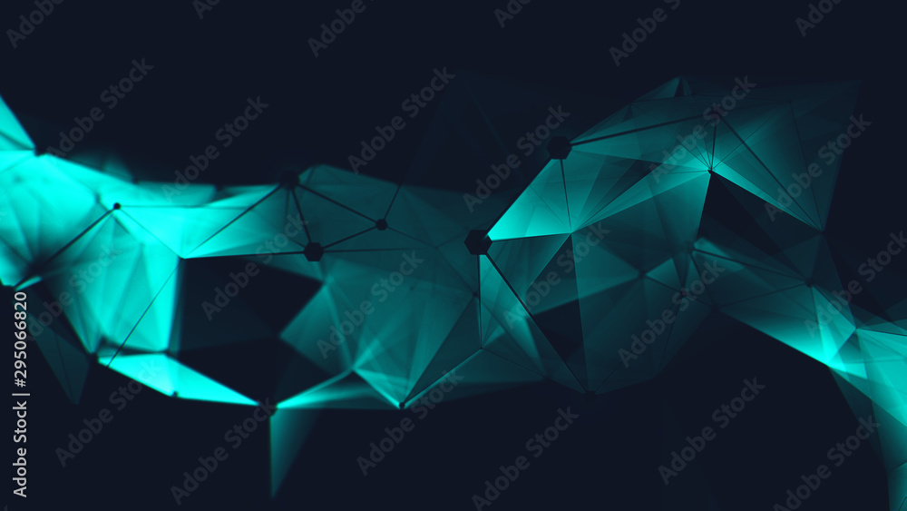 Poster abstract polygonal space low poly background. connection structure. science background. futuristic p