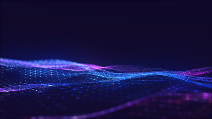 Abstract polygonal space low poly dark background with connecting dots and lines. Connection structure. Science background. Futuristic polygonal background. Triangular background. Wallpaper. Business