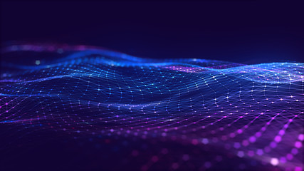 Abstract polygonal space low poly dark background with connecting dots and lines. Connection structure. Science background. Futuristic polygonal background. Triangular background. Wallpaper. Business