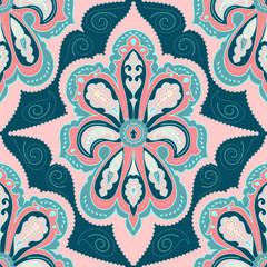 Indian vector pattern. Ethnic Mandala ornament. Can be used for textile. Gypsy style