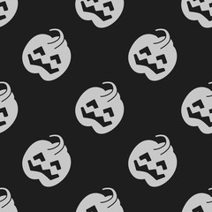 Halloween seamless vector pattern with pumpkins