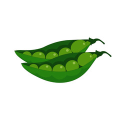 Green Peas in a Pod - Cartoon Vector Image