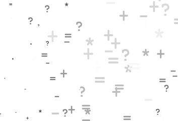 Light Gray vector texture with mathematic symbols.