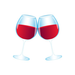 Two glasses of red vine isolated on the white background