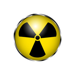 Obraz premium Radioactive yellow sign isolated on the white background