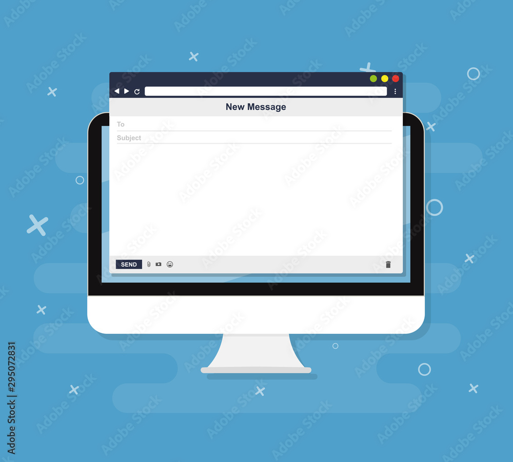 Poster email template or blank e-mail browser window vector icon