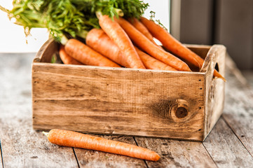 Several peeled carrots close up