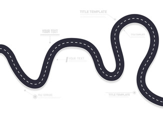 Road asphalt road isolated on white background. Vector illustration. © 4zevar