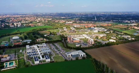 Fototapeta na wymiar Aerial view of the Campus of the University of Parma