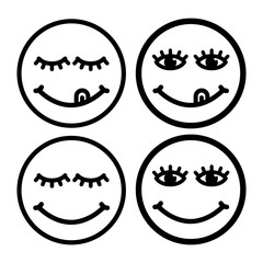 Obraz premium Face smile delicious vector icon