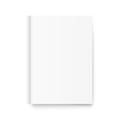Blank book cover vector illustration. Empty book on white background