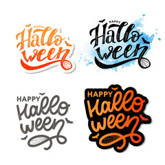 Happy Halloween Text Banner, Vector lettering calligraphy