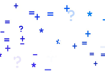 Light BLUE vector background with arithmetic signs.