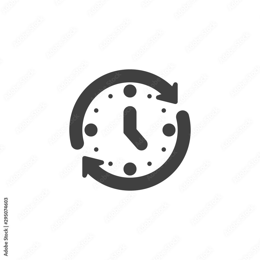 Poster update, refresh time vector icon. clockwise rotation filled flat sign for mobile concept and web des