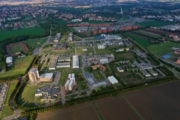 Fototapeta na wymiar Aerial view of the Campus of the University of Parma