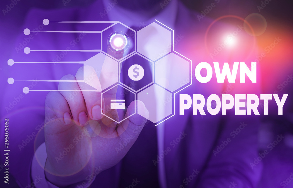 Poster conceptual hand writing showing own property. concept meaning things that you own and can take it wi