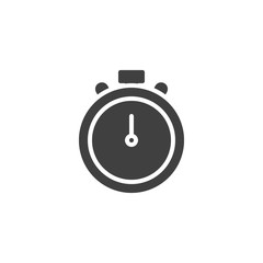 Stopwatch timer vector icon. filled flat sign for mobile concept and web design. Chronometer glyph icon. Symbol, logo illustration. Vector graphics