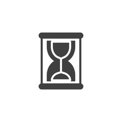 Flowing sand clock vector icon. filled flat sign for mobile concept and web design. Hourglass time glyph icon. Symbol, logo illustration. Vector graphics