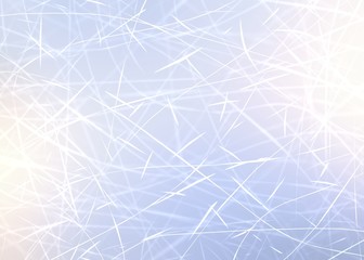 Bright lights on icy cracks plexus texture. Shiny blue background.